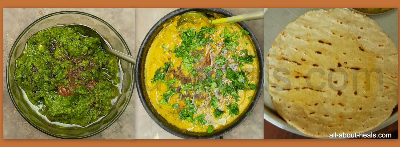 Winter Special: Thecha / Palak Patal Bhaji / Bhakri